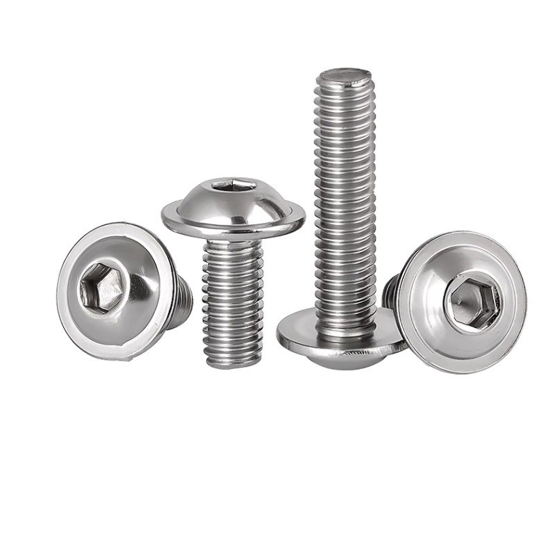 Stainless Steel A2 A4 Hex Socket Button Screw with Washer Flanged Button Head Allen Bolts m3 m4 m5 m6 m8 m10 m12 m14 m16 m20