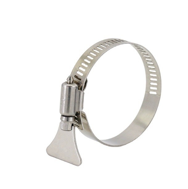 JIS Standard Gas Radiator Hose Clip Clamps with Butterfly Handle Plain Surface Durable Material Metric Measurement System