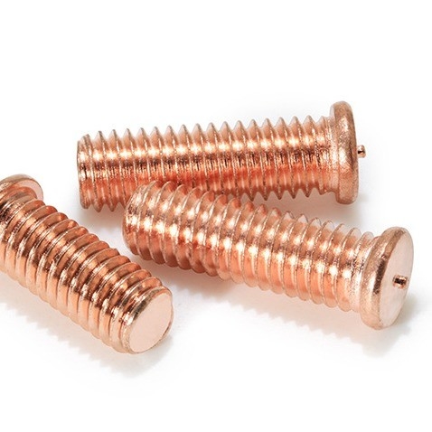 Brass Stainless Steel Copper Plated CD Flanged Fully Threaded Capacity Discharge Spot Welding Studs Screw for Industrial
