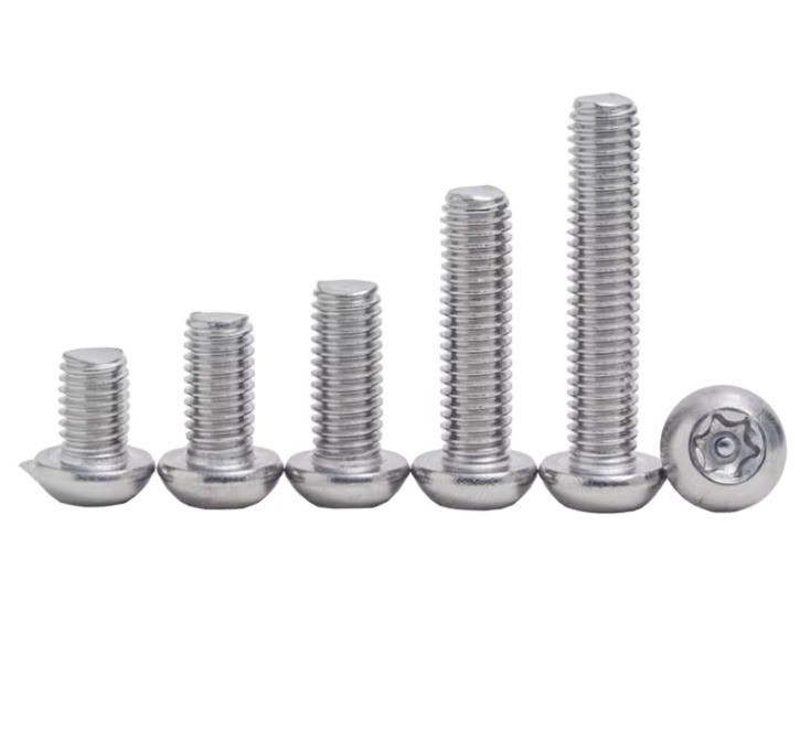 ANSI/ASME Standard 304 Stainless Steel Torx Round Pan Head With Pin Anti Theft Security Screws Six Lobe Button Head Tamper Proof Bolts