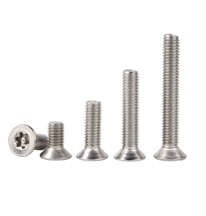 Metric Stainless Steel Torx Pan Head Security Screw With Pin for M1.6-M20 in JIS Standard Silver Plated Measurement System