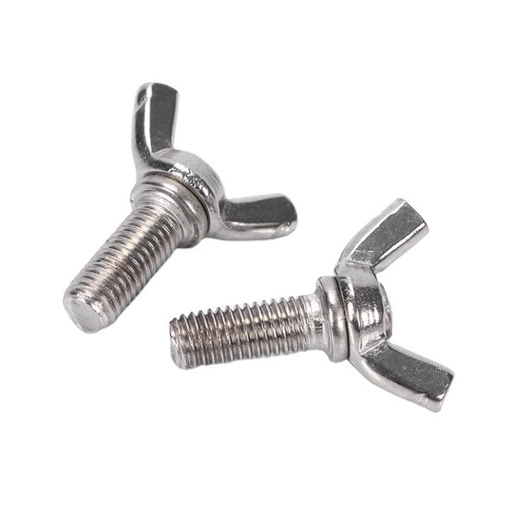 Stainless Steel Wing Bolt Machine Fastener Thumb Hand Screws in Customized Colors for Customer Requirements