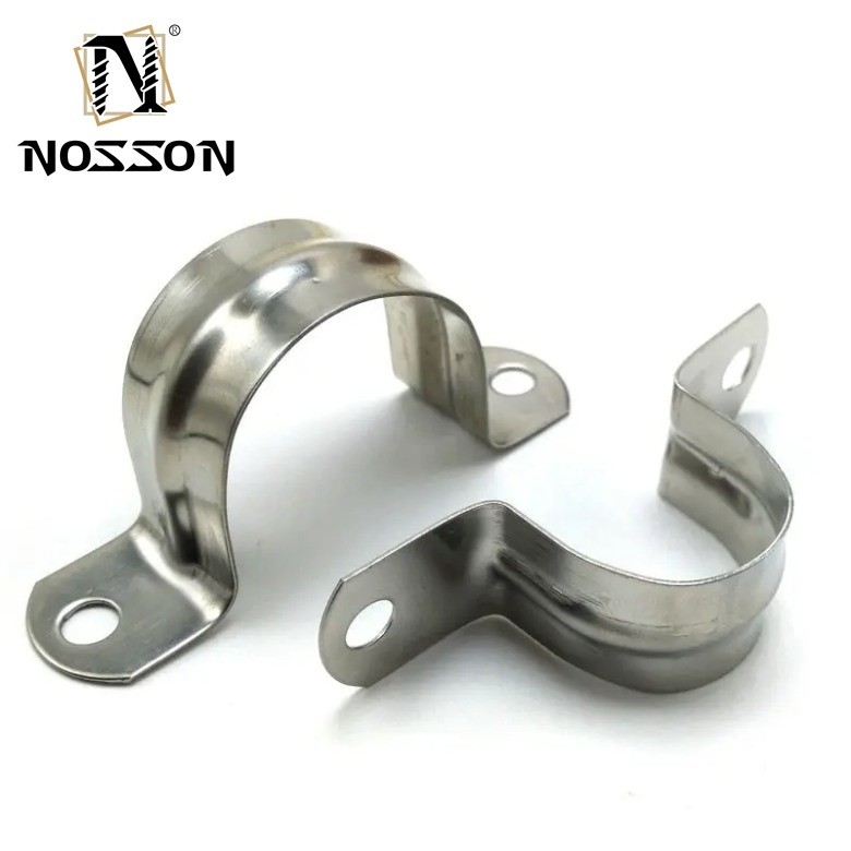 Customized Support ODM Stainless Steel Collar Pipe Clamps with Zinc Galvanized Steel Clips and Metric Measurement System