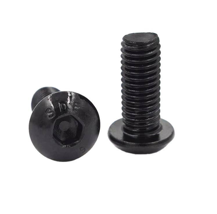 Metric Black Alloy Steel Button Head Hex Drive Screws ISO7380 and Metric Measurement System for Heavy-Duty Applications