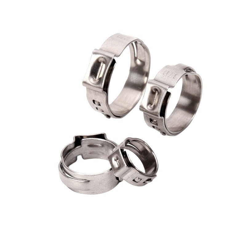 Stainless Steel SS304 Pipe Fittings Thin Thickness Single Ear Adjustable Hose Clamp for Food and Beverage Transportation