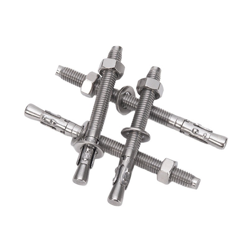 Corrosion-Resistant DIN Standard Silver Steel Wedge Anchor Hot Dip Galvanized Expansion Anchor Bolts M6 M8 M10 M12 M16