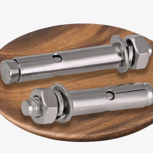 M10x100 304 Stainless Steel External Hex Expansion Bolt Screw Sleeve Anchor Expansion Screw Bolt for Construction Finish Plain