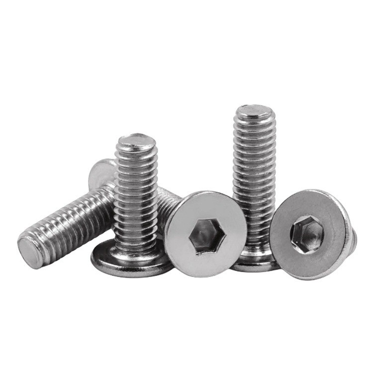 Stainless Steel M4 M5 Flat Head Allen Hex Socket Screw A2 70 with Ultra Low Profile Design and Metric Measurement System