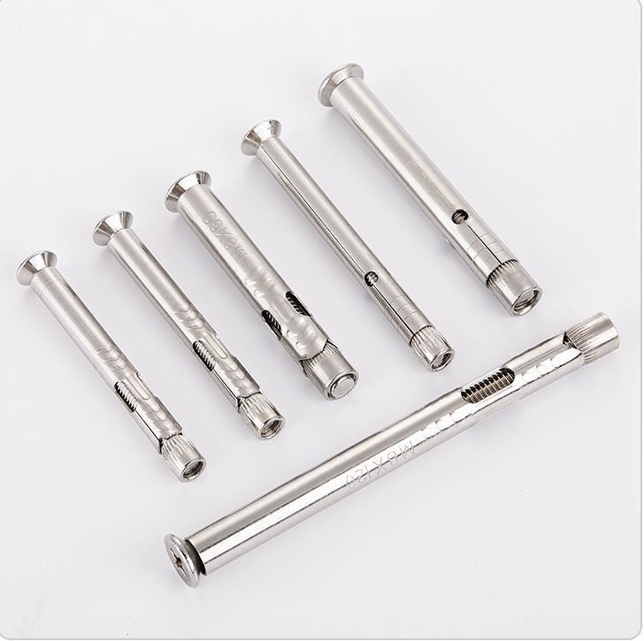 DIN Standard 304 Stainless Steel Countersunk Head Hex Socket Expansion Bolt Sleeve Anchors for Window or Door Frame Fixed in Silver