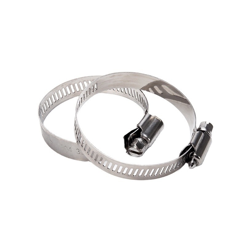 Surface Plain American Adjustable Pipe Clamp Worm Gear 201 304 Stainless Steel Hose Clamps 10-16 with ZINC Finish Sample