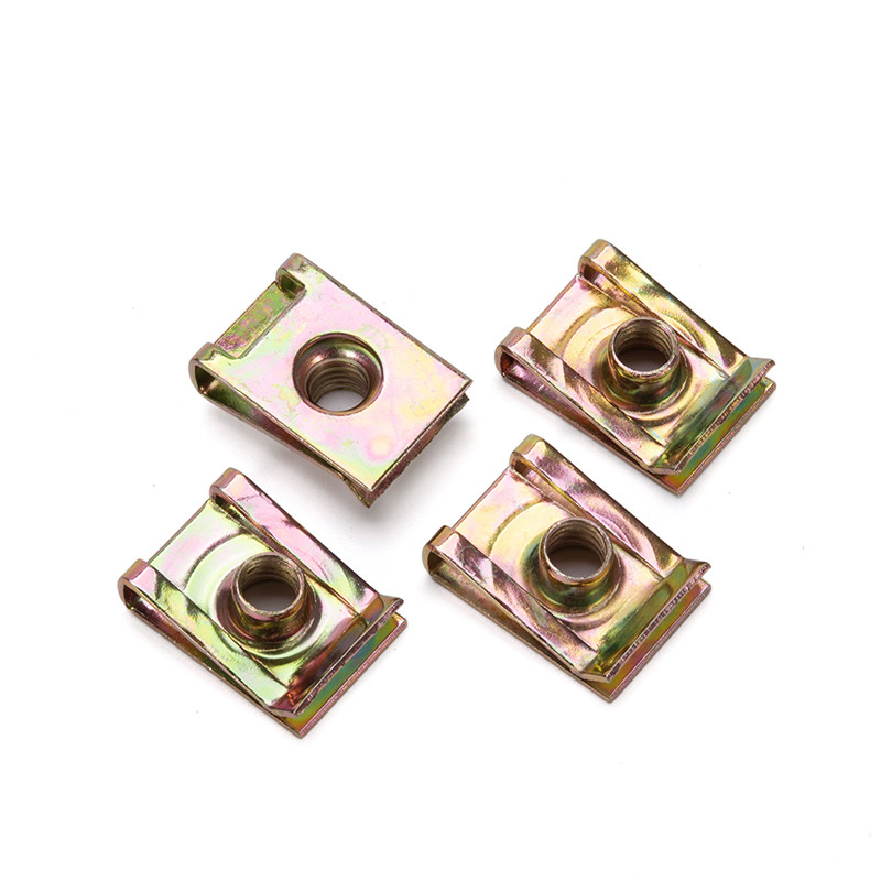 Metric Measurement System Steel U Type Spring Clip Nut with Hexagon Head Dacromet Coated Zinc Yellow-Chromate Plated Finish