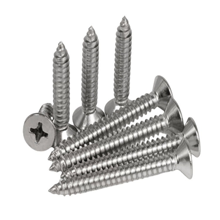 Metric Cheese Head Stainless Steel DIN7982 ST2.9-ST6.3 CSK Phillips Self Tapping Screw for Metal ISO Standard