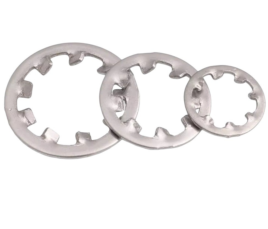 DIN6797J Inner Tooth Washer Stainless Steel SS304 Carbon Steel Zinc Plated Flat Style Toothed Lock Washers for Water Treatment