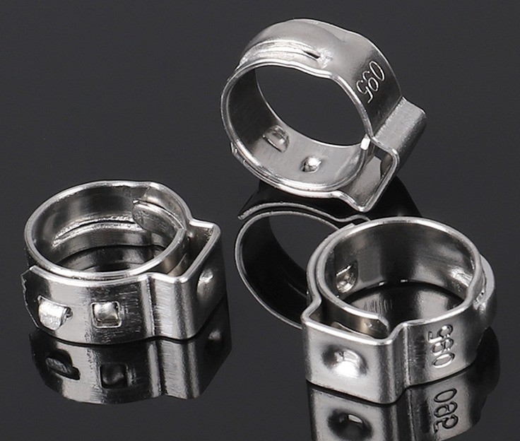 Stainless Steel Single Ear Stepless Throat Clamp for Metric Measurement System in Heavy-Duty Oil Pipe Installations