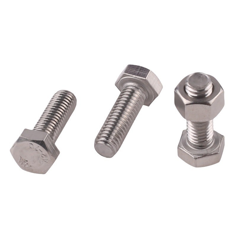 Plain Finish DIN Standard Hex Head Bolts M5 M6 M8 for Heavy Duty Applications in Stainless Steel