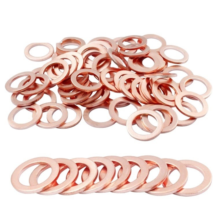 Split Style 18-8 Stainless Steel JIS Standard 1mm Thickness Copper Meson Copper Gasket Metal Flat Shim Washer M3-M9