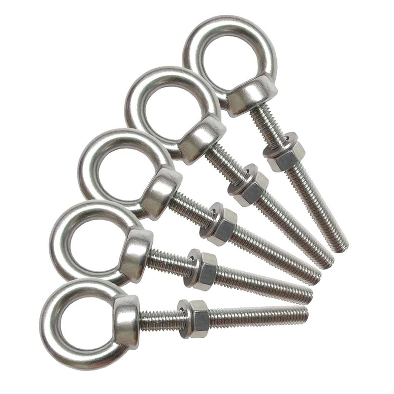 INCH Measurement System Stainless Steel Eye Bolt M6 Shoulder 1/4&quot; X 2&quot; Heavy Duty EyeBolts Screws for Lift Plain Finish