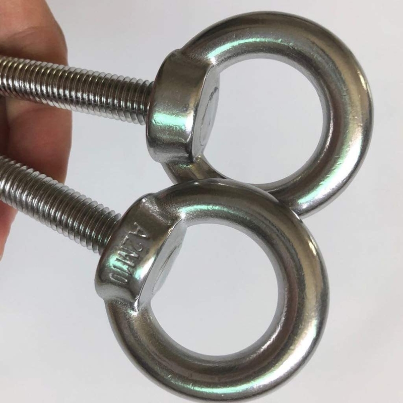 INCH Stainless Steel M10 Shoulder Eye Bolts 3/8&quot;x 2.75&quot; Heavy Duty Screws with Washer and Nuts Plain Finish Lifting