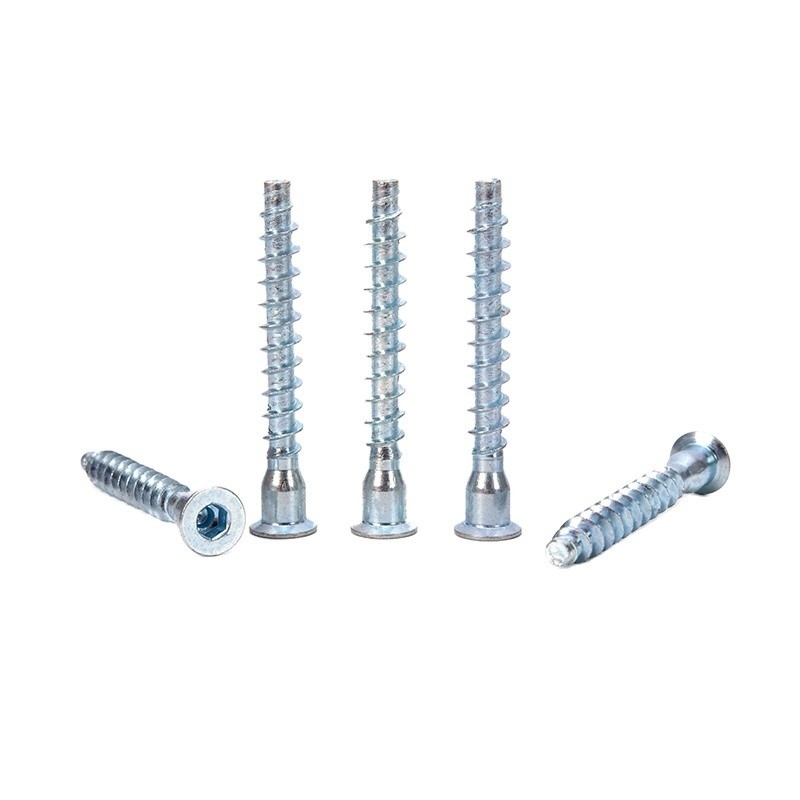 Metric Steel DIN Standard Confirmat Screw 6.3x50 for Cabinet Connection Flat Head Drive Metric Hexagonal Wood Furniture