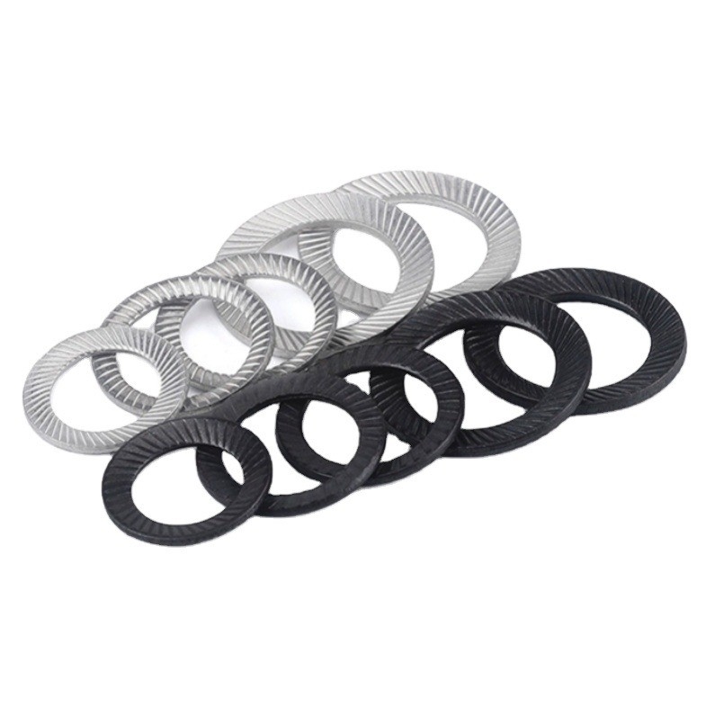 M3-M30 JIS Standard Carbon Steel Blackened Galvanized Double-Tooth Wedge Embossed Safety Butterfly Lock Washer in Heavy Industry