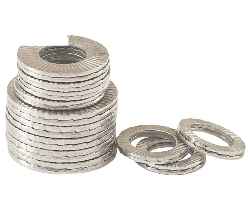 General Industry M8M10 M12 M14 M16 DIN25201 Washer Double Stack Self-Locking Shock-Proof Stainless Steel Tooth Gasket in Countersunk Style