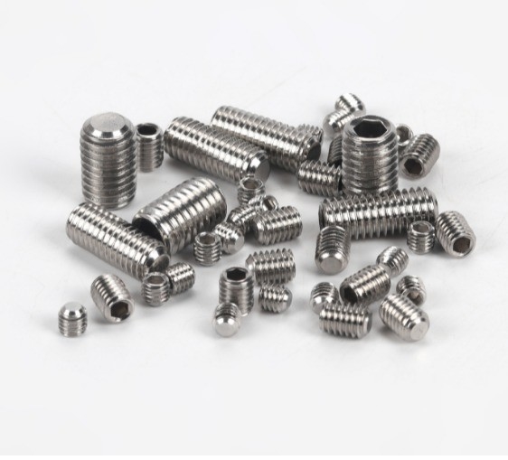 Brass Thread Grub Screws Flat Point Hexagon Socket Set Screws M3 M4 M5 M6 M8 M10 M12 DIN Standard for Mechanical Thread