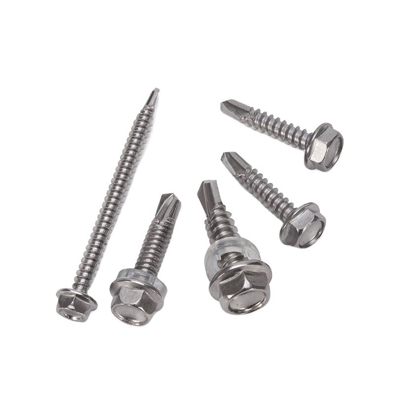 Stainless Steel Galvanised Hex Head Self Drilling Roofing Screws With Rubber Washer ST3.9 ST4.2 ST4.8 ST5.5 ST6.3 For Roof