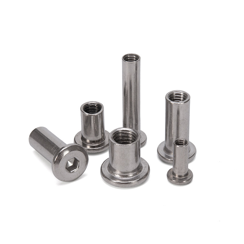 Instock 304 Stainless Steel Large Flat Hex Socket Head Furniture Rivet M6 M8 Connector Insert Thread Joint Sleeve Cap Nut Large Size