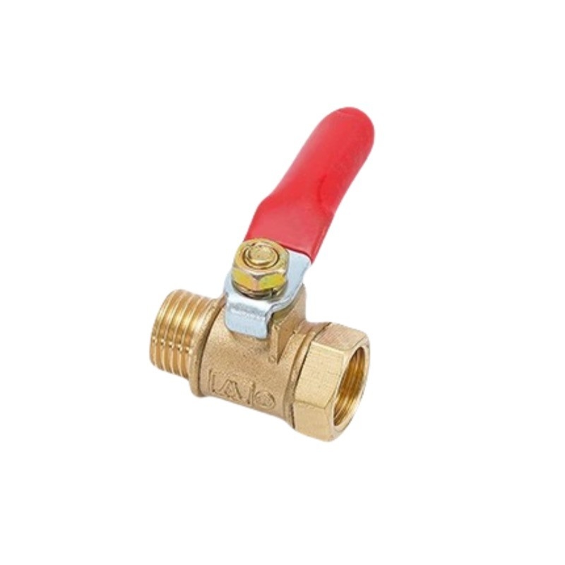 Water Supply 180 Degree Operation Handle Round Pipe Brass Ball Valve Shut Off Valve Switch with 6mm Hose Barb Connector