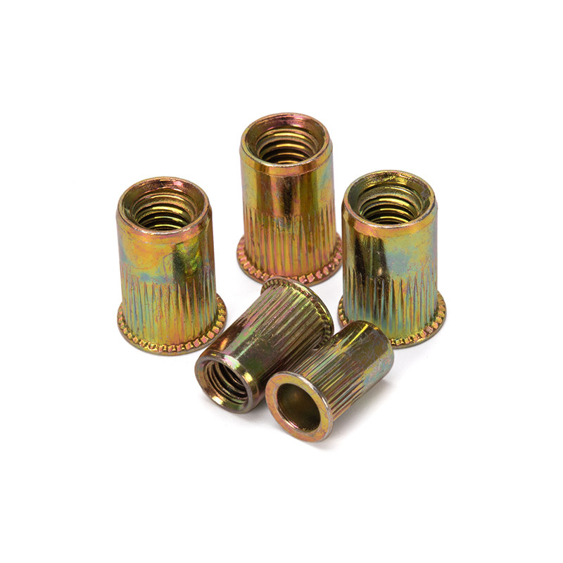 High Strength Flat Head Rivet Nut Manufacture Customized Pulling Nut Rivet 304 Stainless Steel Yellow Zinc Plated for Marine