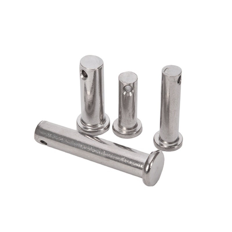 Clevis Pins Standard DIN1444 SUS304 Stainless Steel Flat Headed Dowel Pin Fixing Pin M3 M4 M5 M6 M8 M10 Pin Shaft with Holes