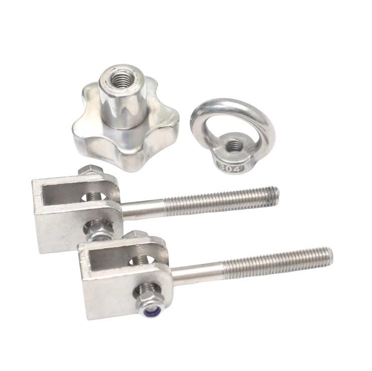 Measurement System Imperial Inch 304 Stainless Steel Plum Blossom Handle Screw Star Shaped Handle Rubber Wood Hand Twisted Bolt
