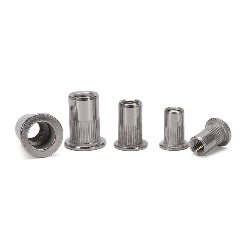 Metric Measurement System Zinc Plated Stainless Steel Customized Flat Round Head Self Clinching Rivet Nut for Healthcare
