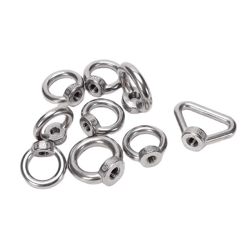 M16 Triangle Shape Fine Thread Eye Nut 304 Stainless Steel Lifting Ring for Metric Measurement System Grade A2-80