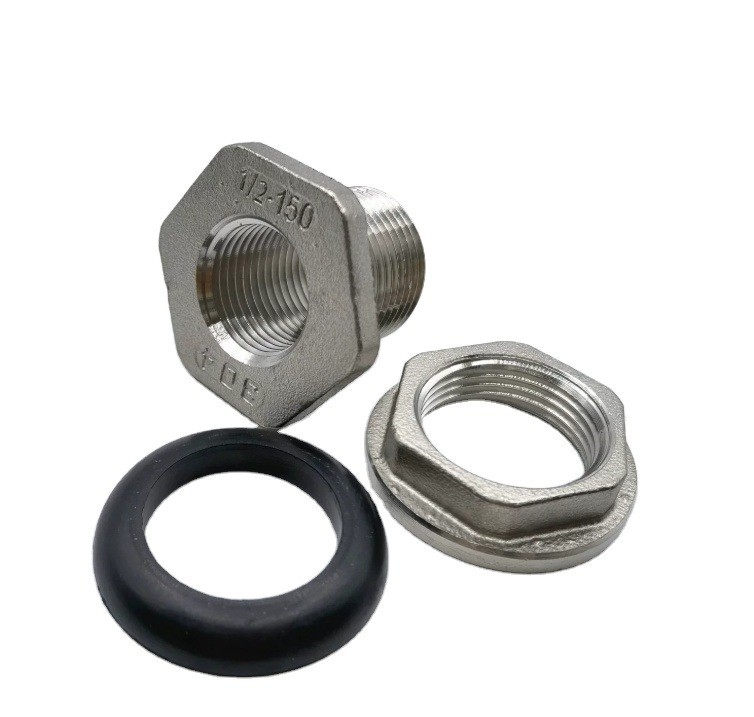 Customized Support 150lb Stainless Steel 304 Water Tank Bulkhead Fitting Weldless Type with NPT Thread and Casting Design