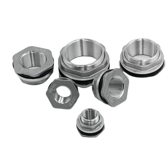 Stainless Steel SS304 Casting Bulkhead Tank Fitting with Nipple Connector Type 3/4&quot; Female and Long-lasting Solution