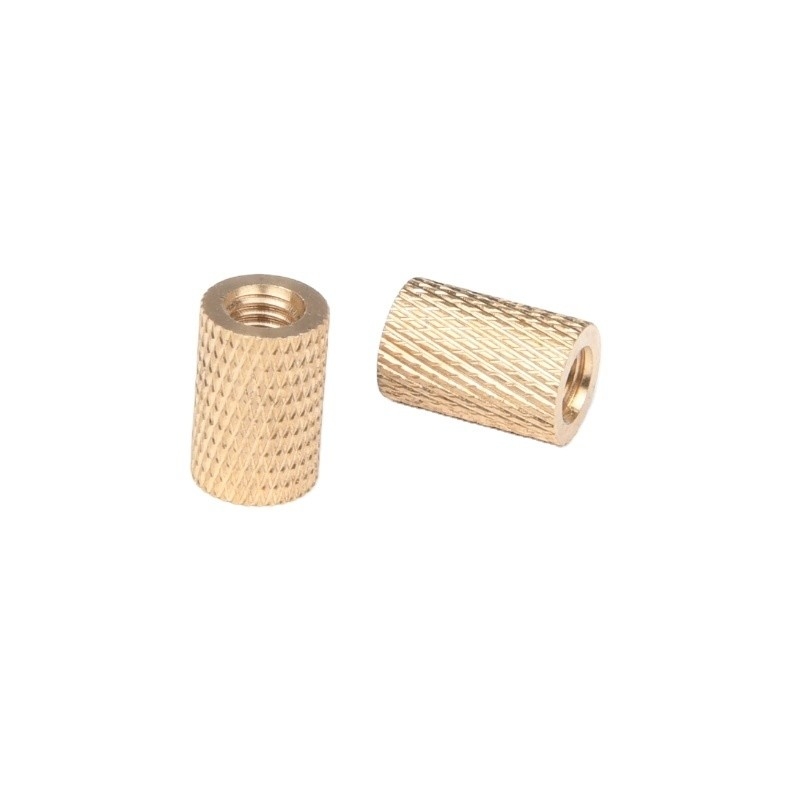 Brass Threaded Insert Nut M3 M4 M6 Knurled Thread Nut for Oil Gas Pipeline Construction and High Temperature Resistance