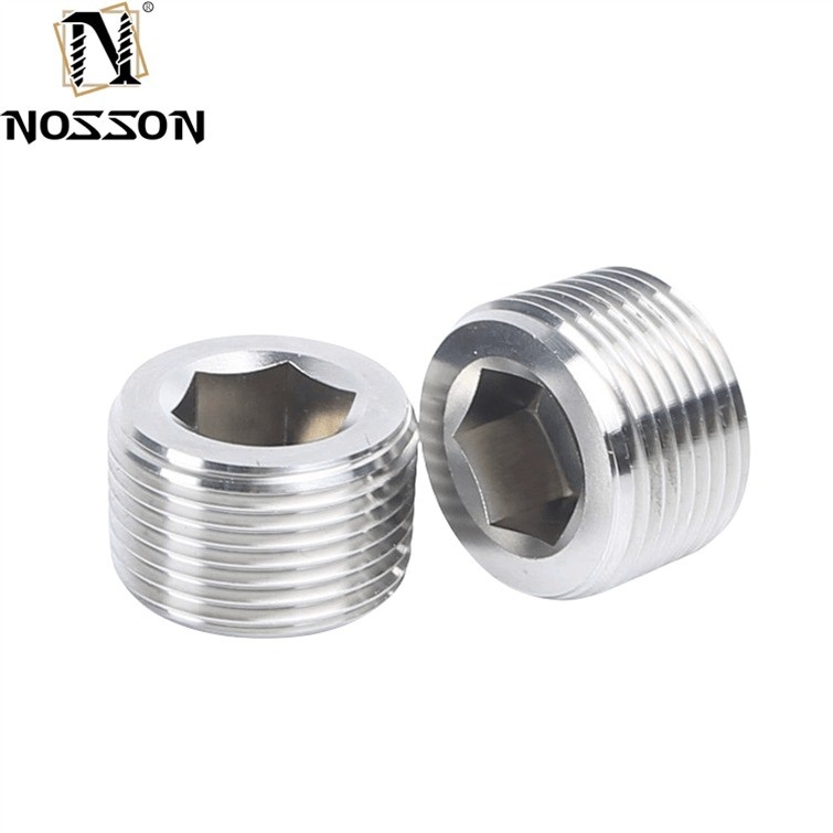 ZINC Plated Hydraulic Screw Hexagon Socket Pipe Plug Tapered Thread M8 M10 DIN906 for Industrial Pipe Connections