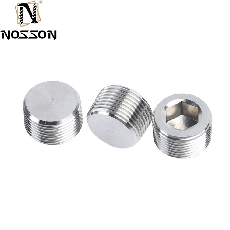 Zinc Coated Pipe Plug for Pipe Systems DIN906 Hexagon Socket Design Made of Stainless Steel and Titanium