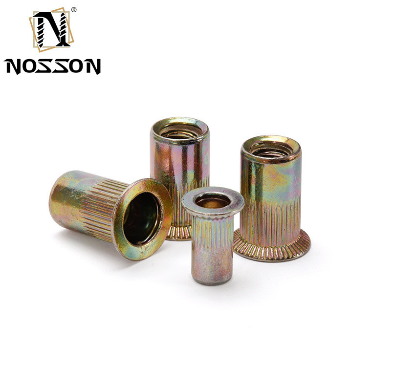 Metric Plain Finish M3 CN1-CB-S Cylinder Steel Rivet Nut with 20000 Standard Flange and Notches in 304 Stainless Steel