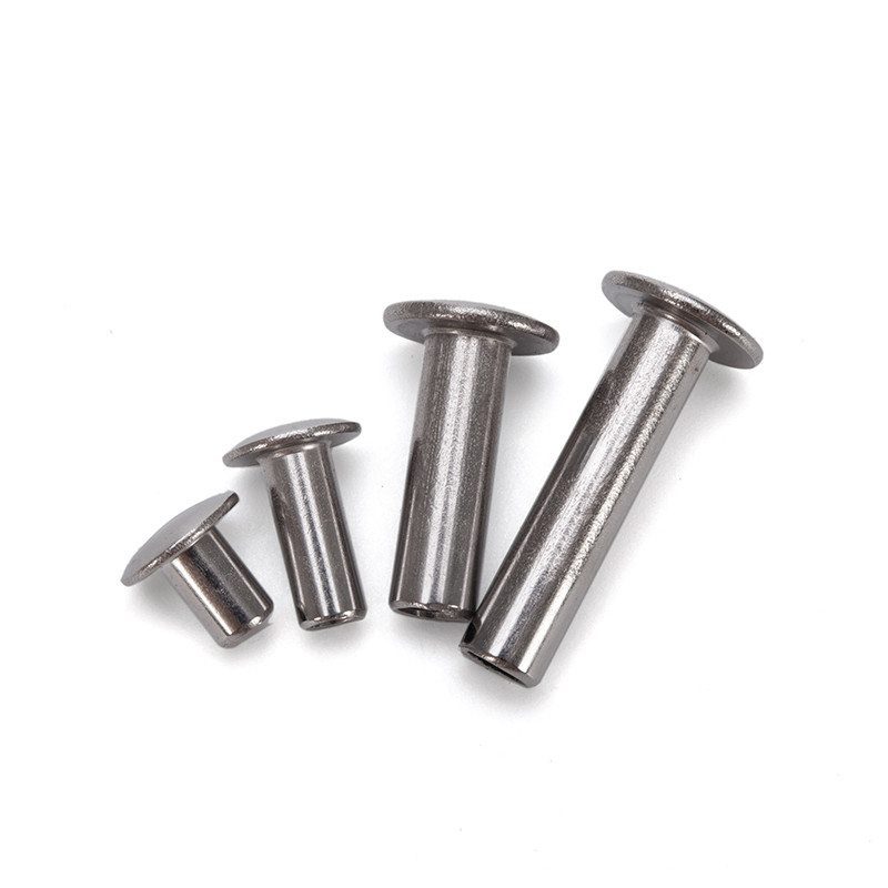 ANSI/ASME Standard Bright Stainless Steel Aluminum Decorate Flat Head Half Hollow Semi-tubular Rivet M2.5 for Leather Bag