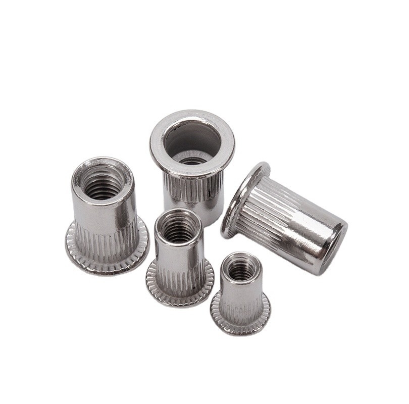 Metric Round Knurled Body Flat Head Stainless Steel Threaded Inserts M3-M10 for Automotive Industry Measurement System