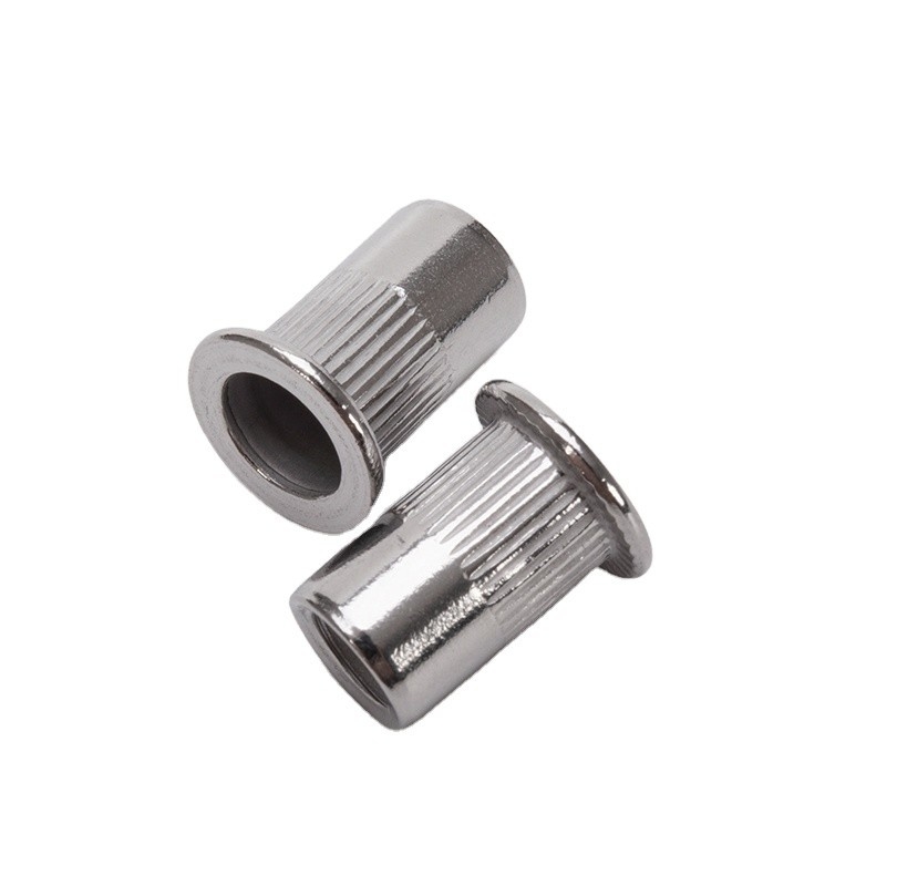Galvanized Water Treatment Brass Rivet Nut Zinc Plated Threaded FlatHead Knurling inch Pull Rivet Nut Standard DIN for Water Treatment