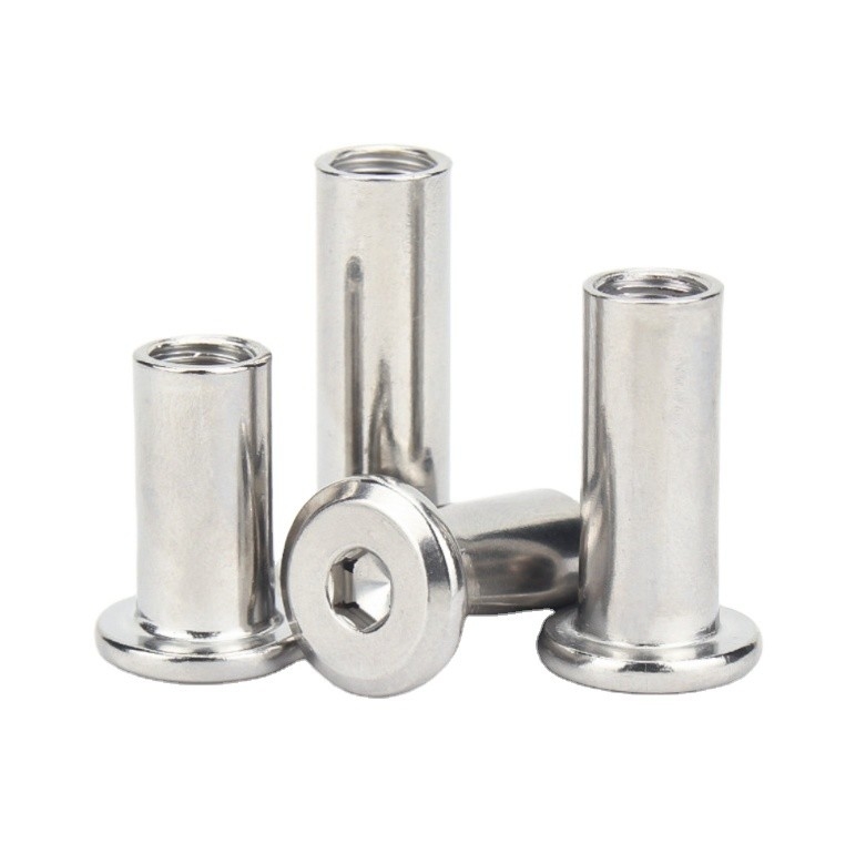 M3 M4 M5 M6 M8 M10 Furniture Connector Bolts and Nuts Steel Nickel Plated Flat Socket Head Sleeve Barrel Nut DIN Standard