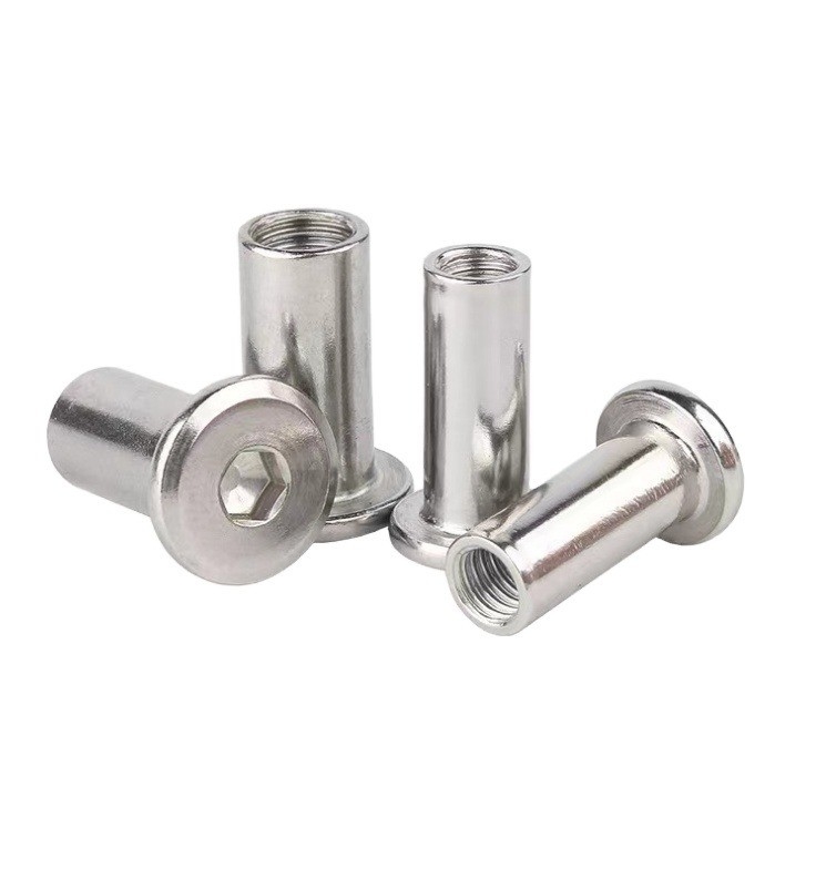 DIN Metric Grade 8.8 Stainless Steel Flat Head Hex Socket Furniture Connector Bolts and Sleeve Barrel Splint Nut M4 M6 M8 M12
