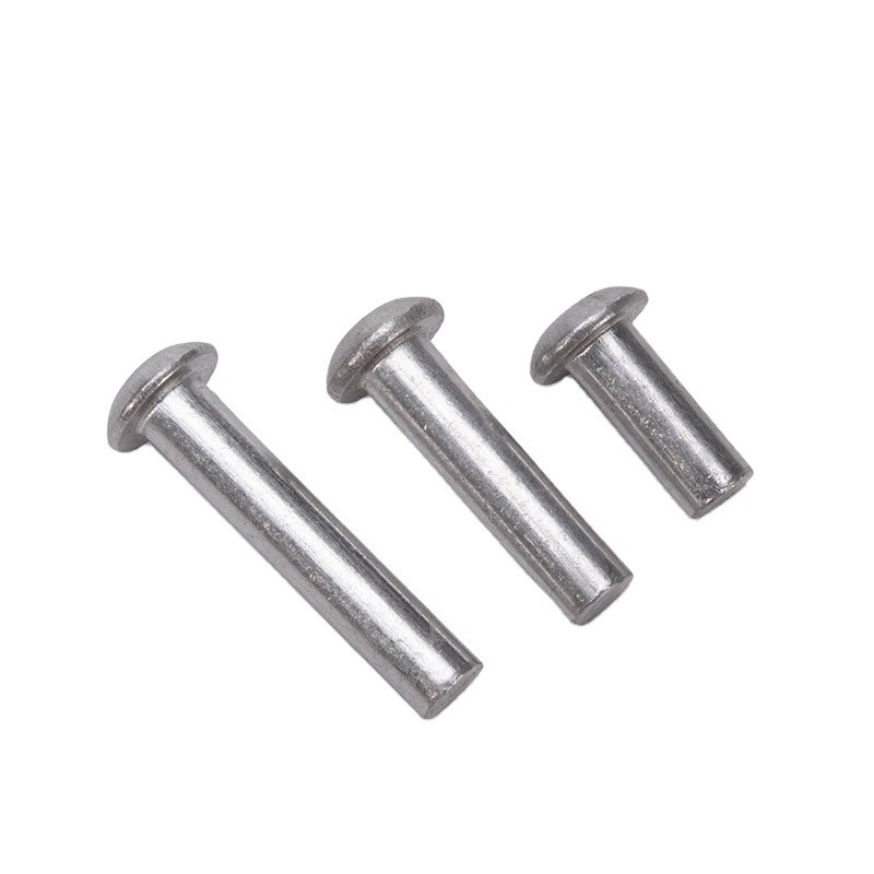 ISO Standard Metric Aluminium Brass Solid Core Rivet Fastenal Flat Head Round Head Solid Mild Steel Copper Rivets with Bright Finish