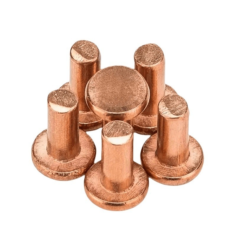 Brass M8 M10 M12 Countersunk Head Solid Rivet Bright Finish Uncoated ISO Standard for Temperature Environments