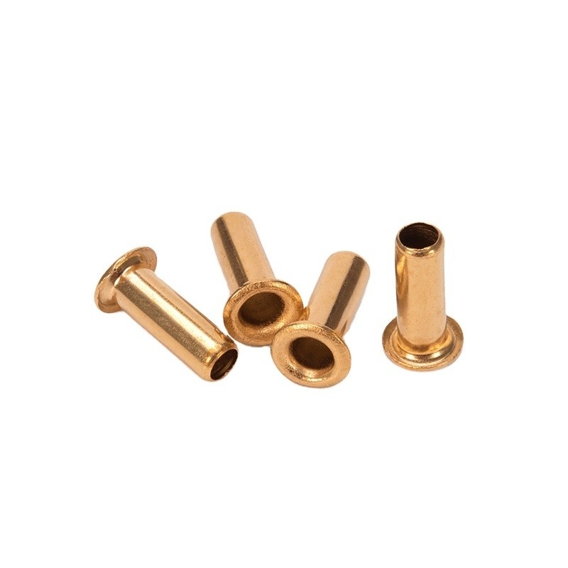 Brass Metal Eyelets Hollow Rivet Nut Copper Through Hole Rivet Grommets Gb876 M0.9 M1.3 1.5 2 2.3 2.5 3 3.5 4 5 6mm Bright Finish