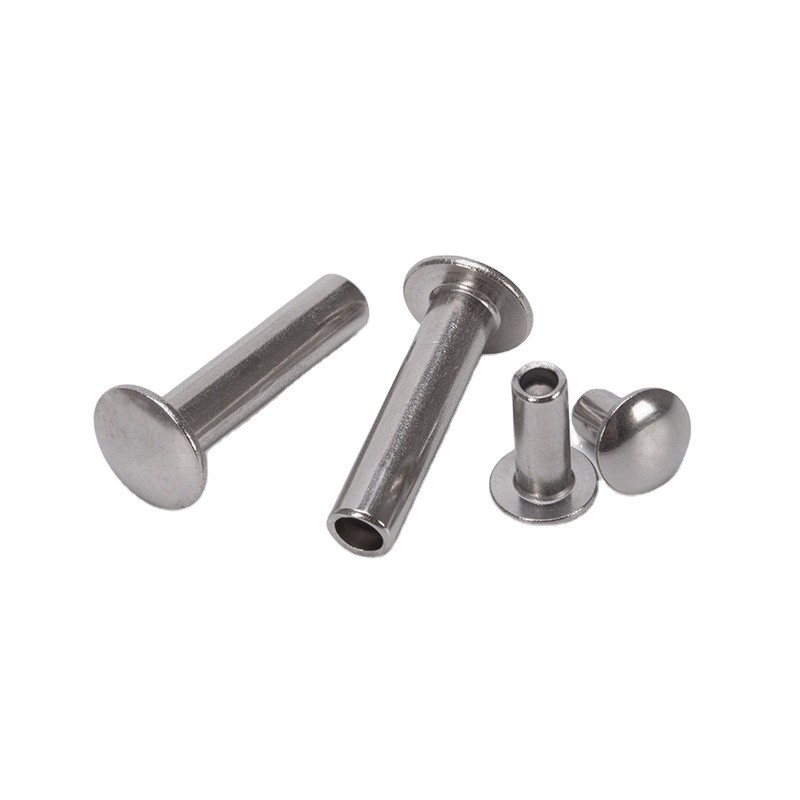 Bright Finish Pan Flat Head Semi-hollow Semi-tubular Rivets for Aluminium and Stainless Steel in ISO Standard