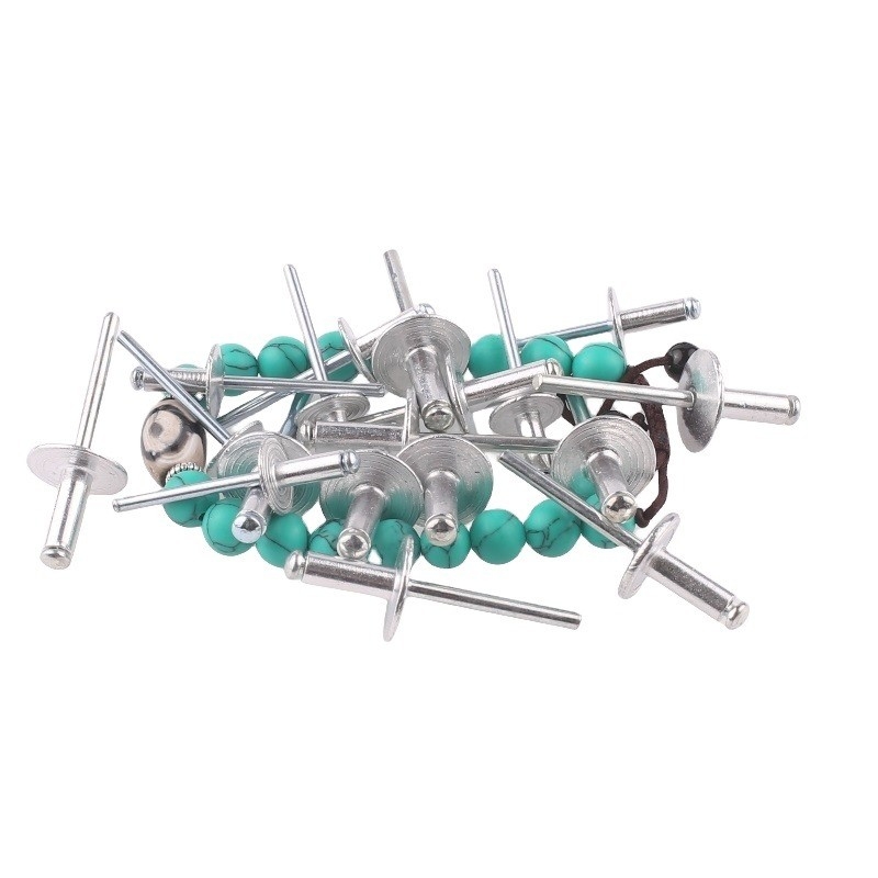 2.4-6.4mm DIN Standard Aluminum Round Head Pop Core-Pulling Blind Rivets with Anodizing Coating from DingQi
